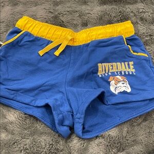 Riverdale High School Women's Blue and Yellow Athletic Shorts